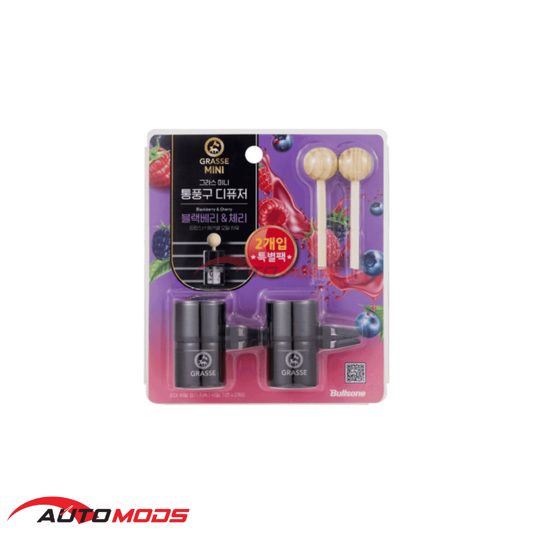 BULLSONE GRASSE MINI VENT DIFFUSER BLACKBERRY AND CHERRY AIR FRESHENER 20ML