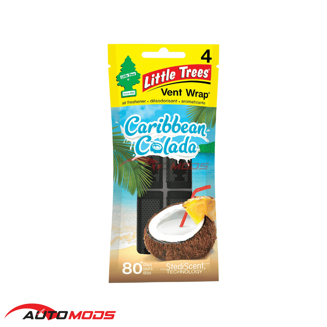 LITTLE TREES AC VENT WRAP CARIBBEAN COLADA 4PCS/1PACK