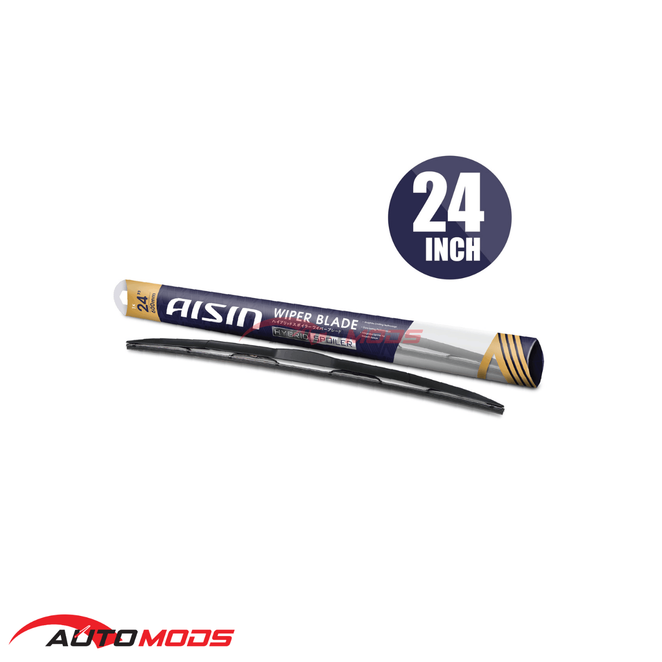 AISIN HYBRID SPOILER U-HOOK WIPER BLADE 24''