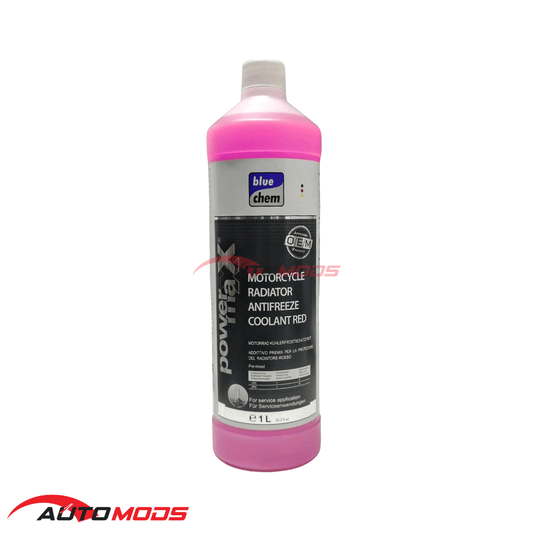 BLUE CHEM MOTORCYCLE RADIATOR ANTIFREEZE COOLANT RED 1L