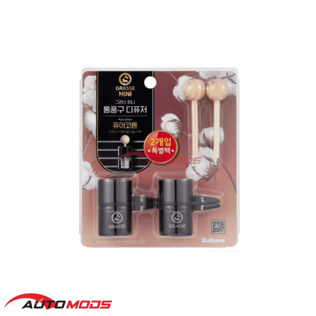 BULLSONE GRASSE MINI VENT DIFFUSER PURE COTTON AIR FRESHENER 20ML