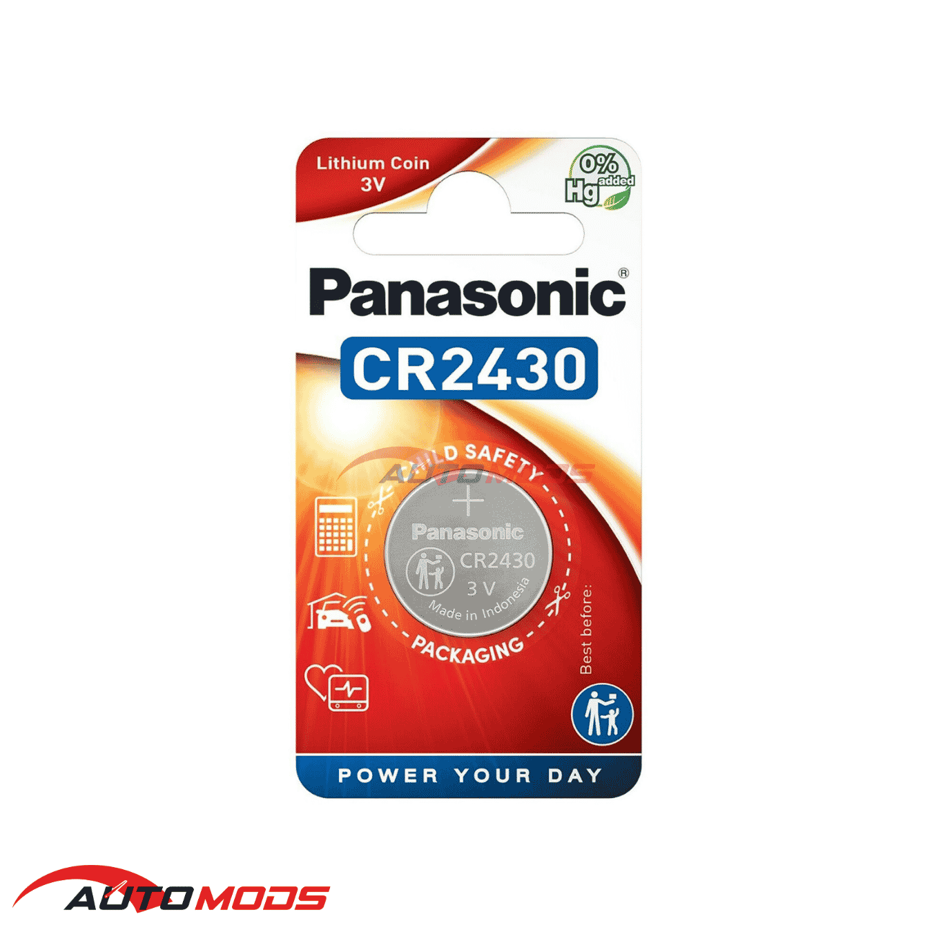 PANASONIC CR2430 LITHIUM COIN BATTERY (1 PIECE)