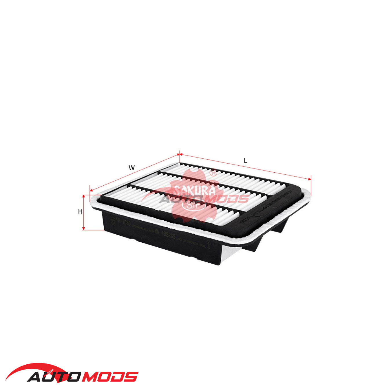 SAKURA AIR FILTER A-1080 FOR MITSUBISHI