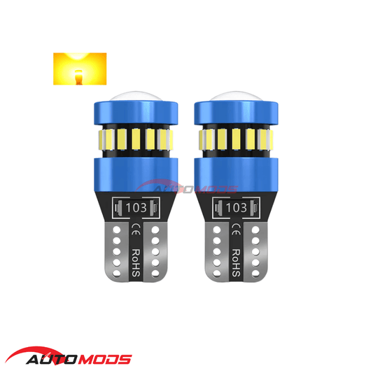 T10 SUPER BRIGHT LED BULB AMBER 1PAIR